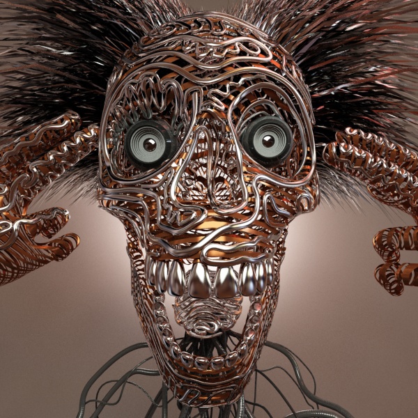 skull Zbrush 3ds 3D Studio Max vray wire Sculpt