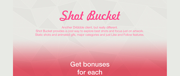 Shot Bucket - Dribbble client