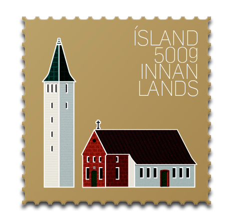 postage stamps stamp cathedral Holar in Hjaltadalur Skalholt iceland church
