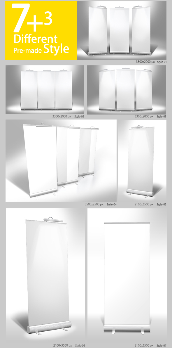 Stand banner Roll Up professional design stationary mock up mock-up Mockup art photorealistic photoshop smart object tutorial
