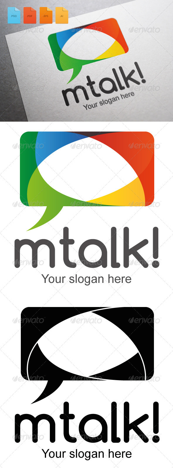 Chat talk forums logo colorful media minimalist  modern abstract