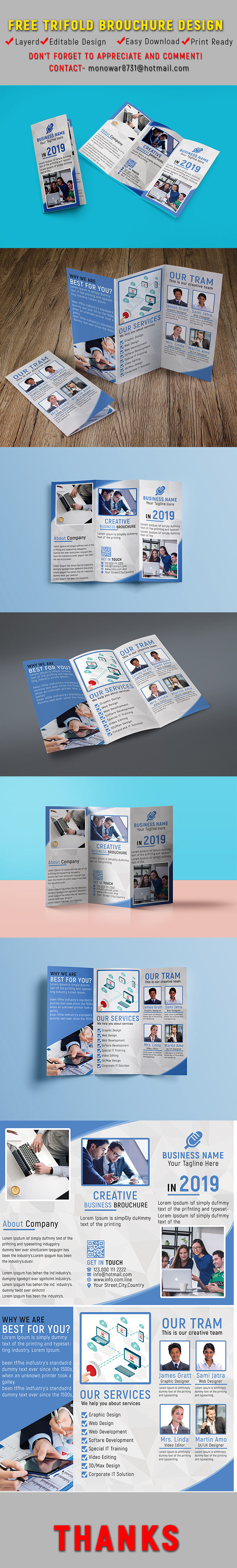 brochure a4 Brochure Template business clean fold agency free brochure design branding 