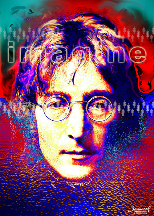 portraits digital illustration faces Celebs John Lennon oprah Ronaldo