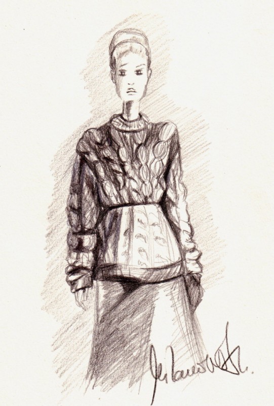 knitwear leather edie sedwigck fashion illustration