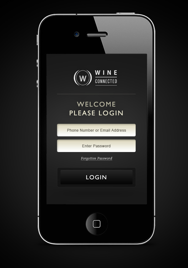 WineConnected UI ux digital marketing application iPad desktop mobile