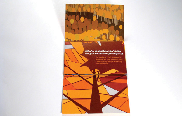thanksgiving trees Fall color mailer thank you table cards