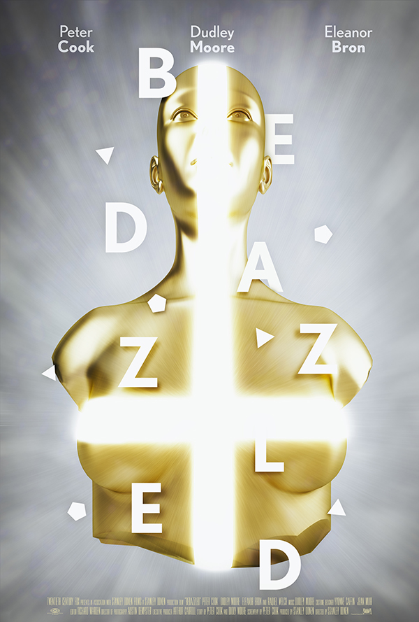 bedazzled movie poster golden idol gold woman poster gold glowing rays cinema 4d