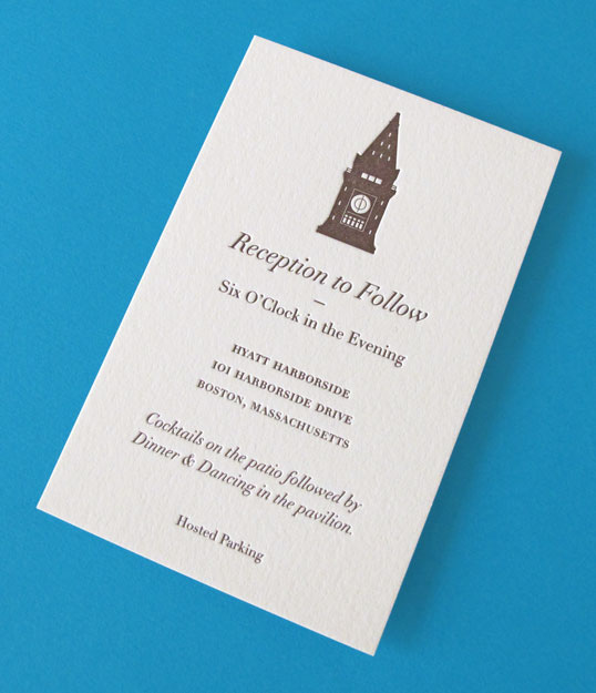 letterpress Invitation boston print