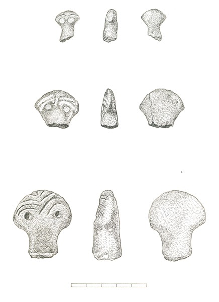 archaeological drawings drawings Graphic Pen dots pattern idols figurines old century clay stippling