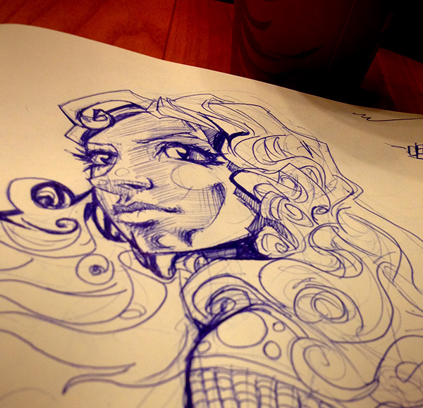 sketch Coffee moleskine starbucks winter characterdesign Character ink pen paper