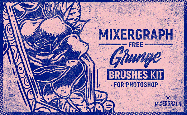 Mixergraph Free Grunge Brushes kit for Photoshop