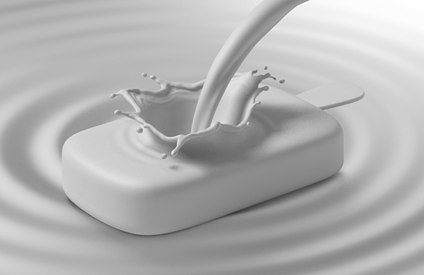 3D milk with ice cream