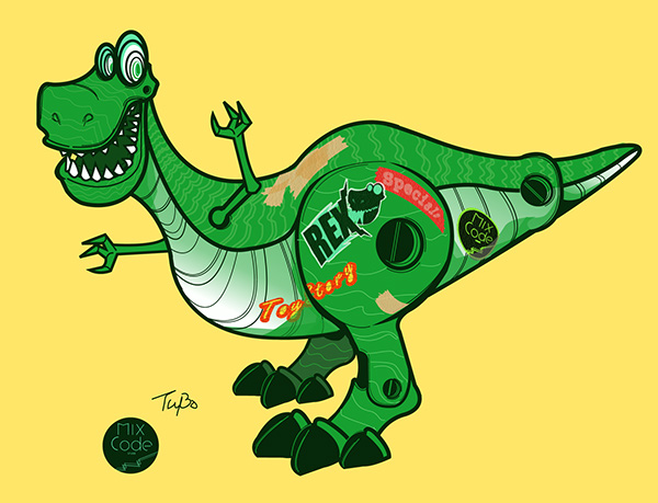 玩具總動員 buzz REX Zurg pixar toy story TuBo Illustrator toy alien MixCode