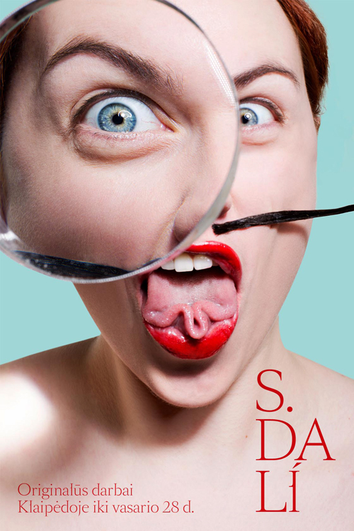 salvador dali Exhibition  vilnius face tongue poster loop