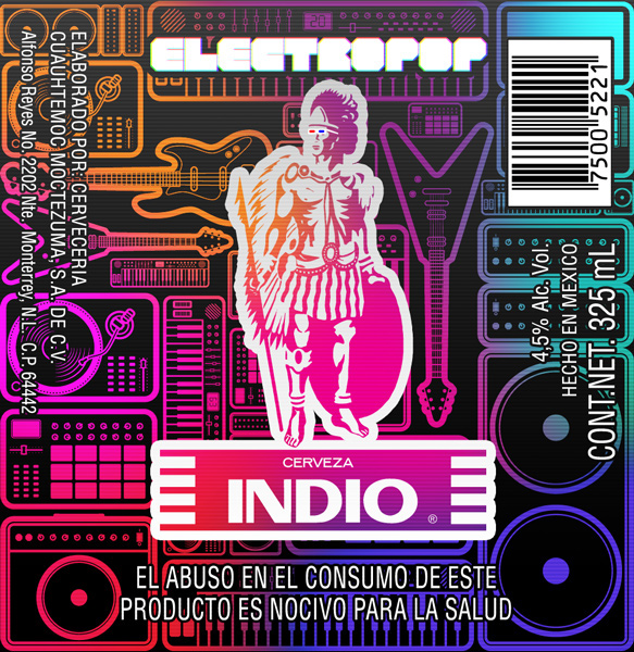 etiqueta Cerveza Indio Concurso Electropop musica Label cerveza indio beer contest