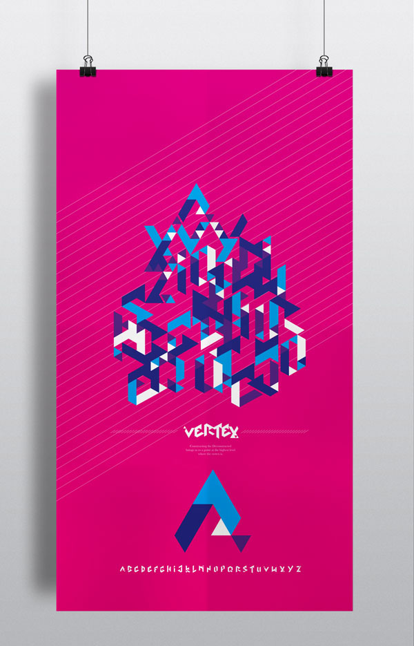 vertex font poster highest point Typeface type design construction deconstruction display font