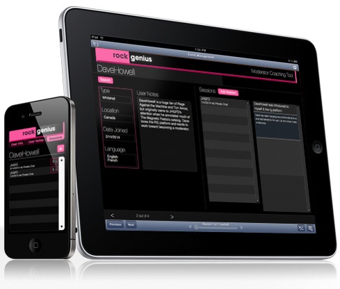 Interface UI user database Filemaker rock genius moderator coaching communication ios iphone iPad mac Web log