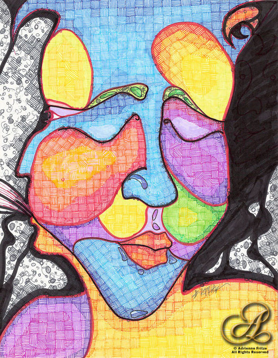 doodle pen and ink Marker Art portraits surrealism abstract Picasso illustrative work Line drawings landscapes communities