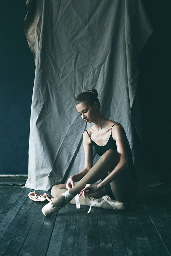 Girl with ballet shoes