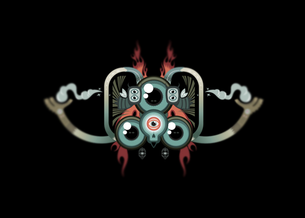 vector Vectorization Totem mask creature symbol eyes chaos monster