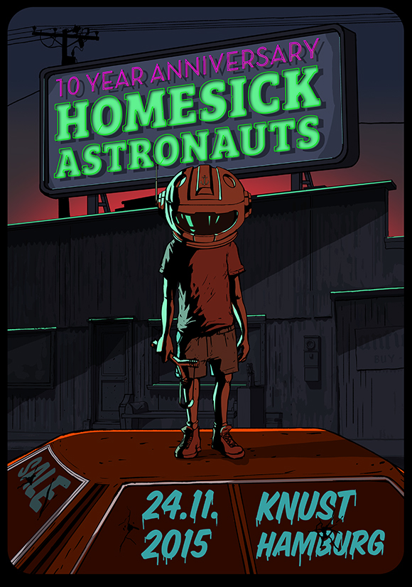 Adobe Portfolio gig poster concert homesick astronauts hamburg knust