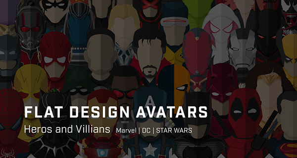 Flat Design Hero Avatars