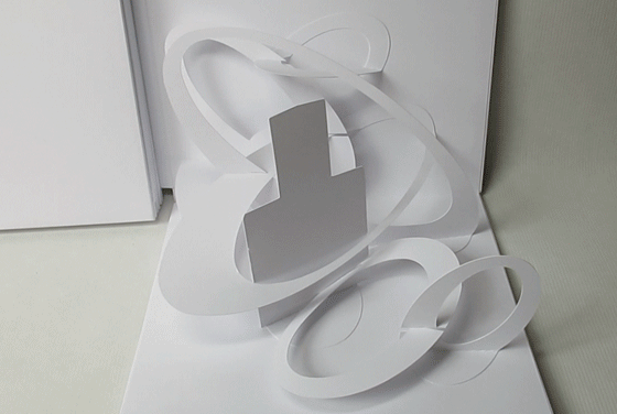 pop-up paper engineering origami  pop-up engineering french perfume sales tool paper folding fedrigoni