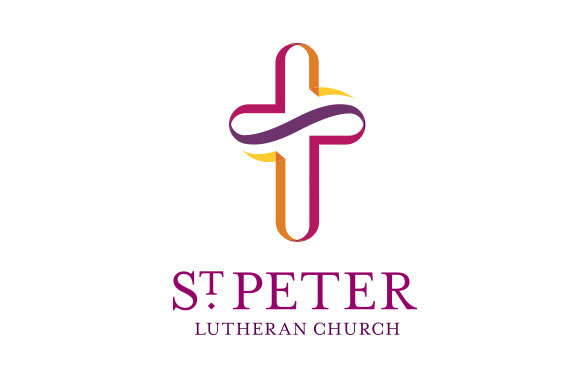 church cross purple yellow orange pink logo