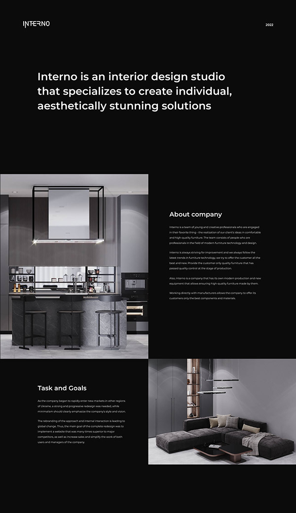 Interno interial agency | Web design
