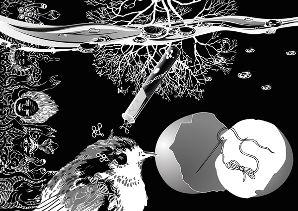 Rickey Brugman black en white surreal cartoon