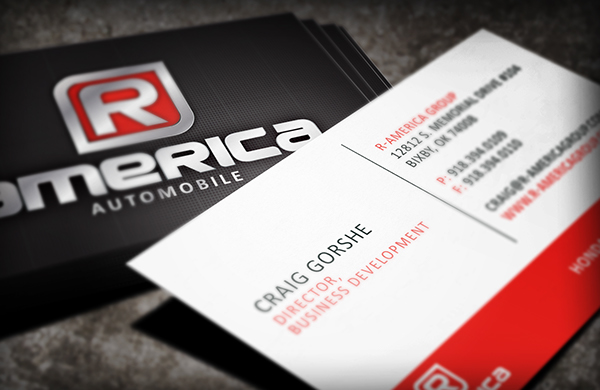 automotive industry logo Logo Design industrial red grey gray slate Dimentional chrome business card