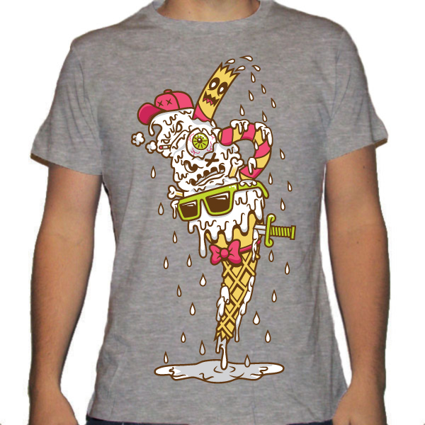 bull CMYK Street black hiphop phat beef chain Retro angled geometric eye scream ice-cream t-shirt