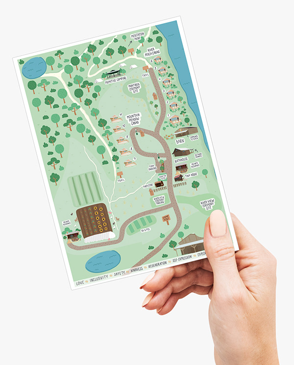 Illustrated tourist map of the farm