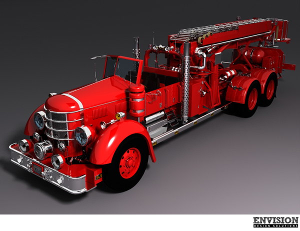 fire engine Fire fighter retro fire engine vintage fire fighter retro truck vintage truck vintage old Classic american truck rescue fire 3D Firefighter