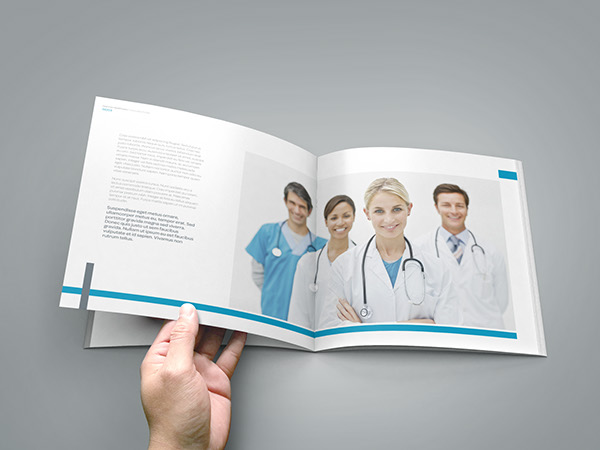 medical healthcare hospital clinic doctors Health medicine corporate company profile brochure square design Caretakers patients
