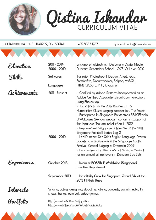 Resume CV namecard business card Curriculum Vitae geometric Self-branding