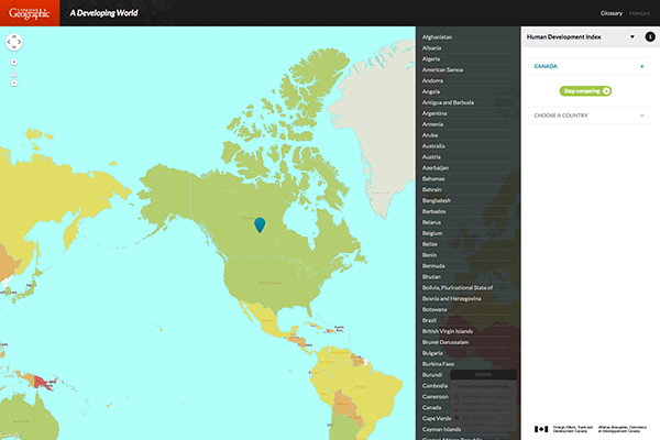 Canadian Geographic google map infographics UI ux Geography world googlemaps interactive
