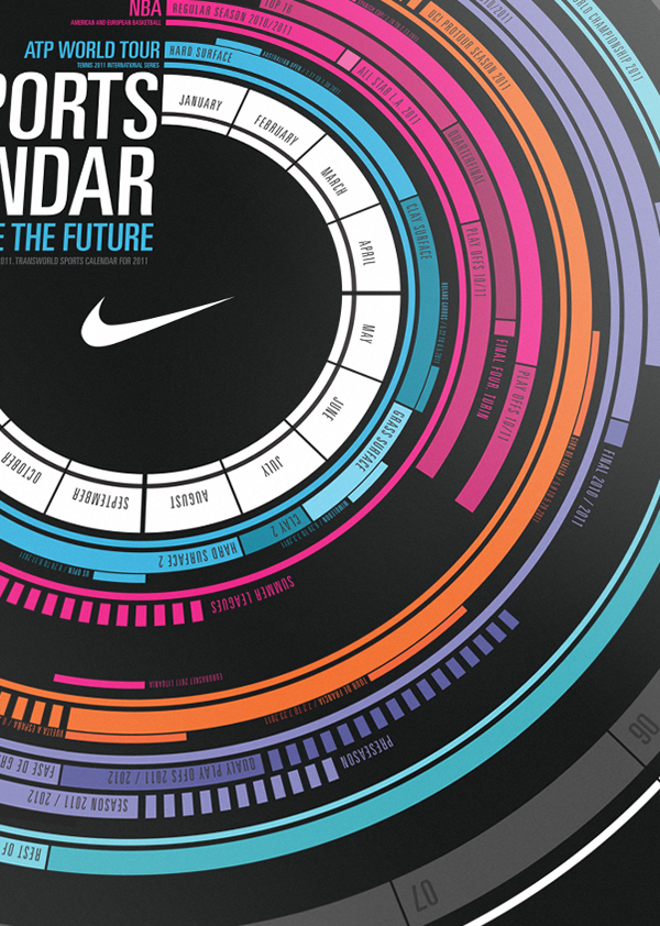 calendar Nike graphic future sport infographic