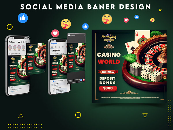 Casino Banner Design || Casino Social media Ads design