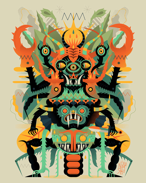 niark1 illus Character monster Fun robot Totem edition print