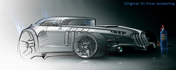 photoshop tutorial car concept automotive   rendering sketching CS3 cs5 Creativity Gamiette making of rod hot rod