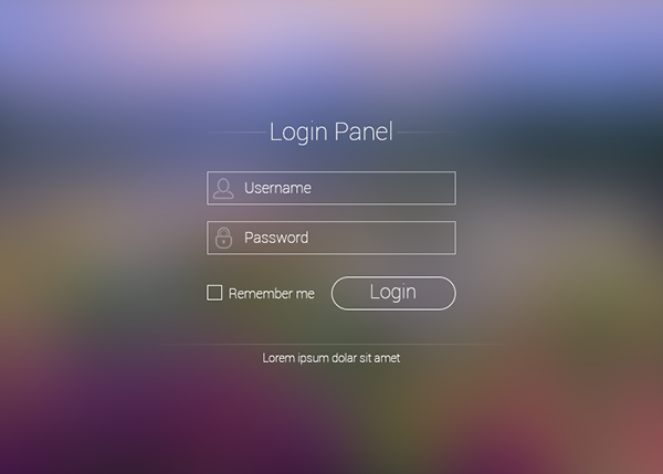 Login Panel flat login panel login design