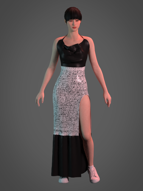Clo3d cowl dress designer Fashion  fashion design garment model slit Social media post virtual fashion