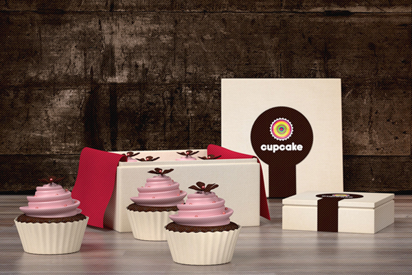 Cupcake Packaging Food Packaging 3d Visualisation 3d design label design vibe dessert pink bakery shopping bag package design  Identity & Branding creative Online shop cake & sugar