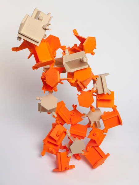 sculpture 3d printed PLA emergent structures