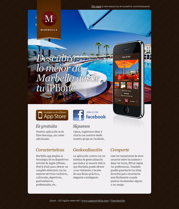 newsletter Marbella iphone iphone-app