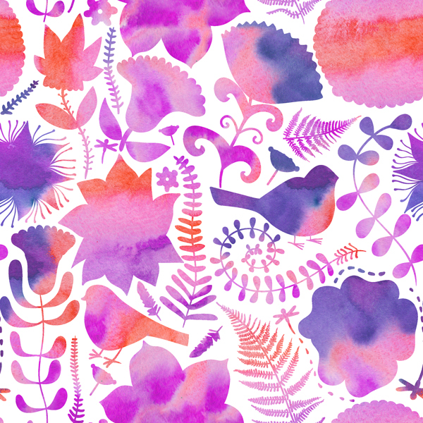 watercolor seamless pattern inspiration flower spring summer textile paint