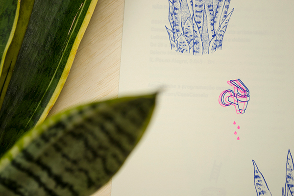 silkscreen stencil risograph Riso wood fluor navy pink mint botanical