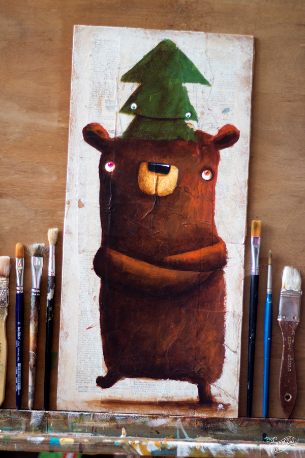 acrylic Paintings Illustartions Retro vintage characters Character design  teddy bear bears monsters