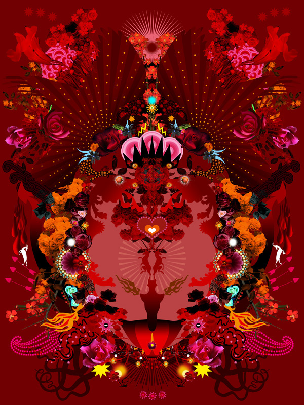 artwork  fairy tales isabelle menin psychedelic Flowers spiritual skull heart